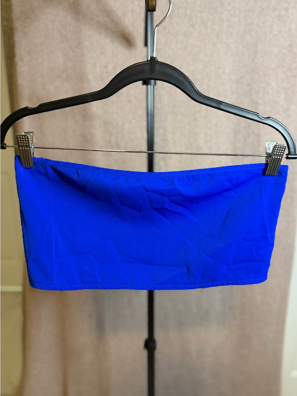 SHEIN Blue Bandeau Tube Top Size M Strapless Smocked Back Y2K